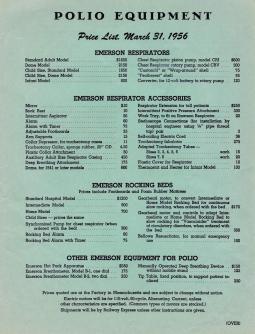 JH Emerson Company Price List from 1956